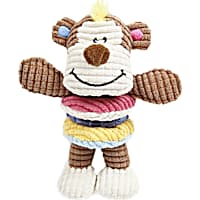 Pet Life Brown 'Hugga-Bear' Plush Squeaking and Rubber Teething Newborn Puppy Dog Toy