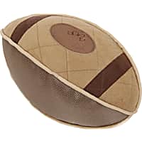 Pet Life Khaki 'Pugskin' Durable Oxford Nylon and Mesh Plush Squeaky Football Dog Toy
