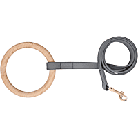 Pet Life Grey 'Ever-Craft' Boutique Series Beechwood and Leather Designer Dog Leash
