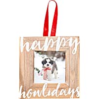 Pearhead Pet Happy Howlidays Wooden Photo Dog Ornament