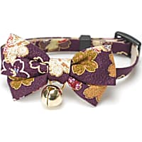 Necoichi Purple Kimono Bow Tie Cat Collar