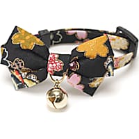 Necoichi Black Kimono Bow Tie Cat Collar