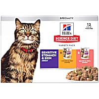 Hill's Science Diet Adult Sensitive Stomach & Sensitive Skin Chicken-Beef, Tuna-Salmon Wet Cat Food Variety