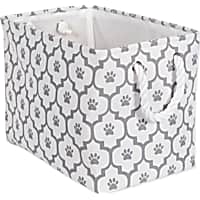 Bone Dry Polyester Pet Bin Paw Lattice Gray Rectangle