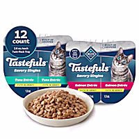 Blue Buffalo Tastefuls Savory Singles Salmon and Tuna Natural Wet Cat Food Cuts in Gravy Variety Pack