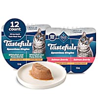 Blue Buffalo Tastefuls Spoonless Singles Whitefish/Tuna & Salmon Wet Cat Food Pate Variety Pack