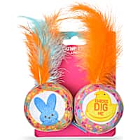 Peeps for Pets Jingle Bell Blue Bunny and Yellow Catnip Cat Toys