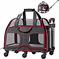 Katziela Luxury Rider Black & Red Pet Carrier