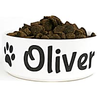 GoTags Personalized Ceramic Pet Food Bowl