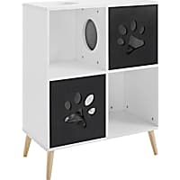 Sam's Pets Black and White Convertible End-Table Shelf Cat Tree
