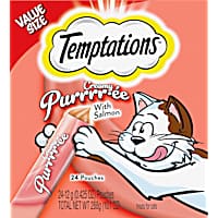 Temptations Creamy Puree Squeezable Lickable with Salmon Tubes Wet Cat Treats