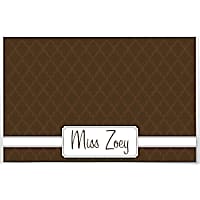 Custom Personalization Solutions Brown Food and Water Personalized Placemat for Pets