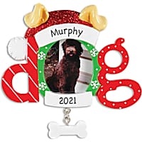 Custom Personalization Solutions Dog Picture Frame Personalized Christmas Tree Ornament
