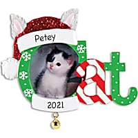 Custom Personalization Solutions Cat Picture Frame Personalized Christmas Tree Ornament