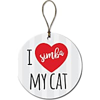 Custom Personalization Solutions I Love My Cat Personalized Christmas Tree Ornament