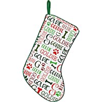 Custom Personalization Solutions Green Dog Word Art Personalized Trim Christmas Stocking