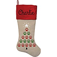 Custom Personalization Solutions Paw Prints Personalized Christmas Stocking