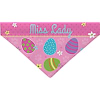 Custom Personalization Solutions Pink Paw Print Easter Egg Dog Bandana