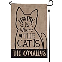 Custom Personalization Solutions Home Is Where The Cat Personalized Garden Flag