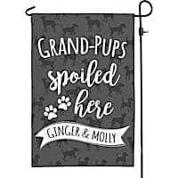 Custom Personalization Solutions Grand-Pups Spoiled Here Personalized Garden Flag