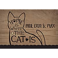 Custom Personalization Solutions Home Is Where The Cat Is Personalized Doormat