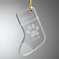 Custom Personalization Solutions Paw Print Personalized Christmas Tree Ornament