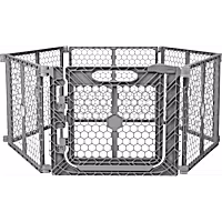 EveryYay In The Zone Convertible Plastic Walk Through Pet Gate & Play Pen