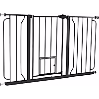 EveryYay In The Zone Black Steel Walk-Through Pet Gate