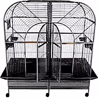 A&E Cage Company Double Macaw Cage with Removable Divider in Black