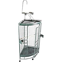 A&E Cage Company Medium Corner Cage with Playtop in Black