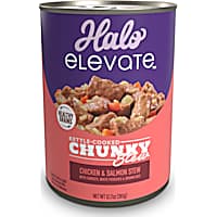 Halo Elevate Dog Kettle Cooked Chunky Healthy Grains Chicken Salmon Stew, Carrots, Potatoes, Brown Rice Wet Food