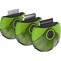 Pet Life 'Axler' Green Triple Rotating Rake Deshedder and Dematting Grooming Pet Comb