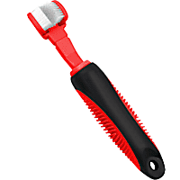 Pet Life 'Denta-Clean' Red Dual-Sided Action Bristle Pet Toothbrush