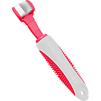 Pet Life 'Denta-Clean' Pink Dual-Sided Action Bristle Pet Toothbrush