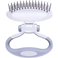 Pet Life 'Gyrater' Swivel Travel Dual-Rowed Grooming Undercoat Pet Rake