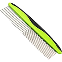 Pet Life Grip Ease' Green Wide and Narrow Tooth Grooming Pet Comb