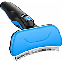 Pet Life 'Fur-Guard' Blue Easy Self-Cleaning Grooming Deshedder Pet Comb