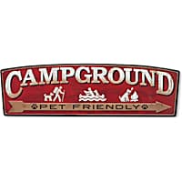 Open Road Brands Campground Pet Friendly Embossed Metal Sign