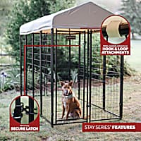 Lucky Dog Khaki STAY Series Villa Kennel