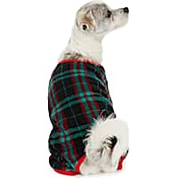 Hotel Doggy Plaid Plush Dog Onesie