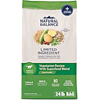 Natural Balance Limited Ingredient Adult Dry Dog Food with Vegan Plant Based Protein and Healthy Grains, Vegetarian