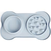 EveryYay Blue Slow Feeder Double Diner Dog Bowl
