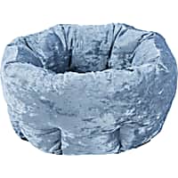 SCRUFFS Blue Velvet Donut Dog Bed