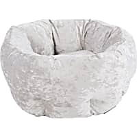 SCRUFFS Silver Velvet Donut Dog Bed
