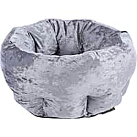 SCRUFFS Grey Velvet Donut Dog Bed