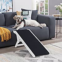 UniPaws White Foldable Wooden Dog Ramp with Adjustable Height