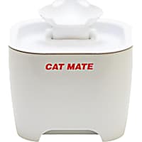 Cat Mate White Shell Pet Fountain with Polymer Carbon Filter and Isolated Pump System