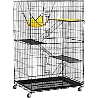 Topeakmart Black Rolling 4-Tier Small Animal Cage