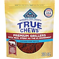 Blue Buffalo True Chews Made in the USA with Natural Ingredients, Steak Premium Grillers Dog Treats