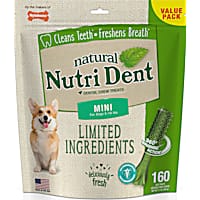 Nylabone Nutri Dent Natural Dental Fresh Breath Flavored Chew Mini Dog Treats